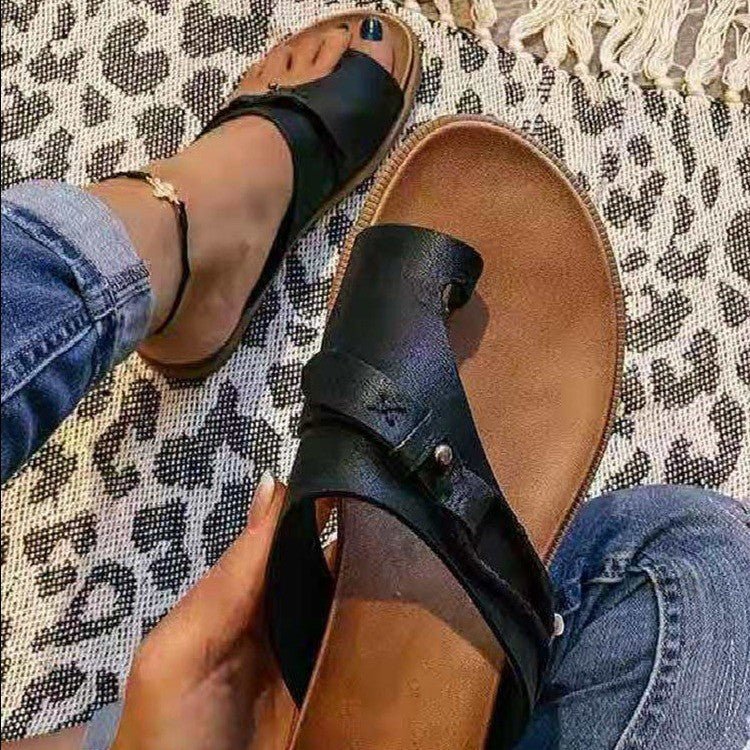 Sandali Donna Comodi Piatti Slip-On a Fascia Larga