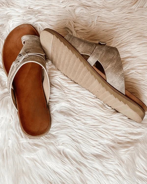 Sandali Donna Comodi Piatti Slip-On a Fascia Larga