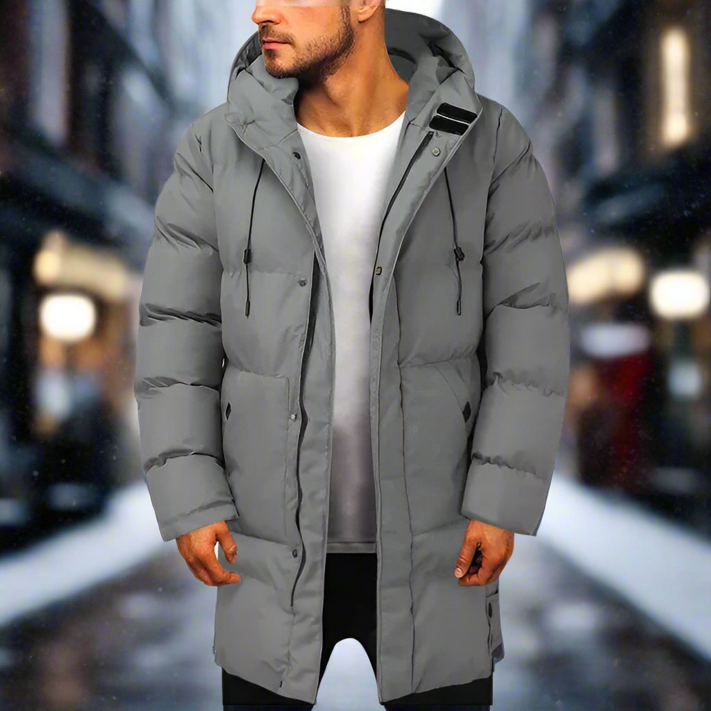 Herren Pufferjacke Lang – Warme Steppjacke für kalte Wintertage