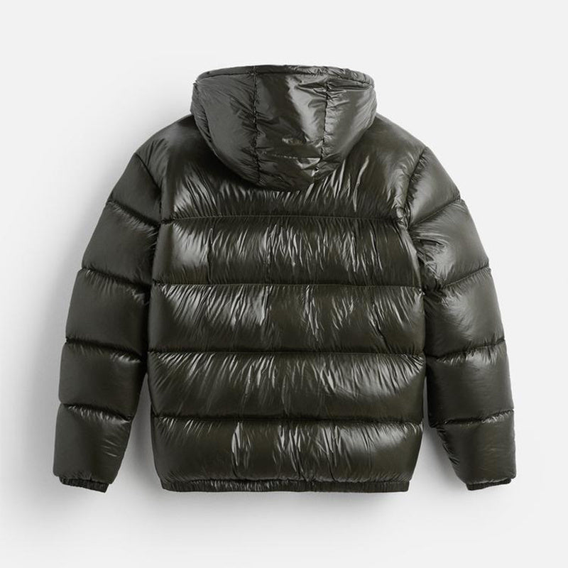 Herren Pufferjacke Schwarz – Warme Daunenjacke mit Kapuze für Winter