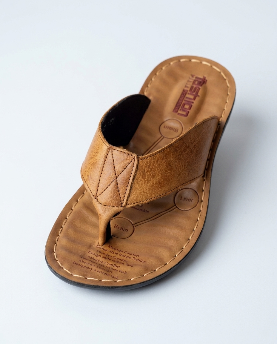 Light Brown Men's Summer Flip Flop Sandals Wide Toe Post — Lino Conti