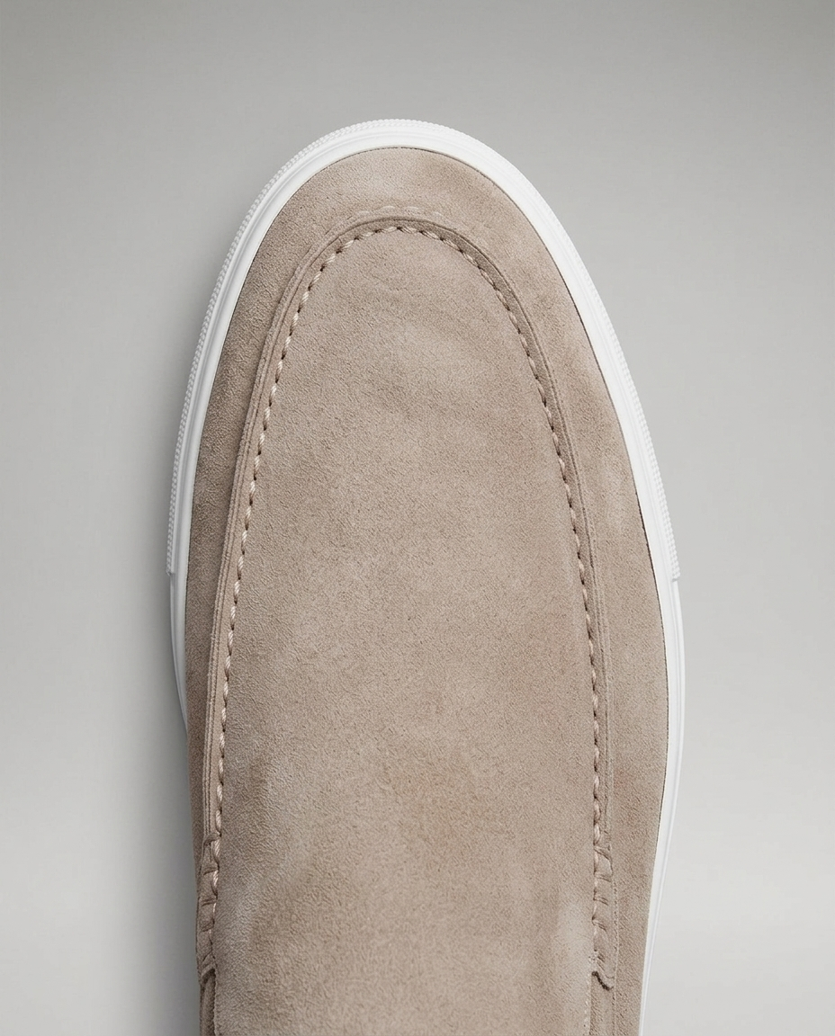Yacht | Mule Uomo in Camoscio Beige con Tallone Aperto