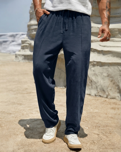 Pantaloni Estivi Uomo Traspiranti con Coulisse Taglio Rilassato