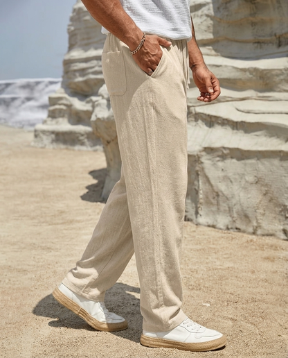 Pantaloni Estivi Uomo Traspiranti con Coulisse Taglio Rilassato