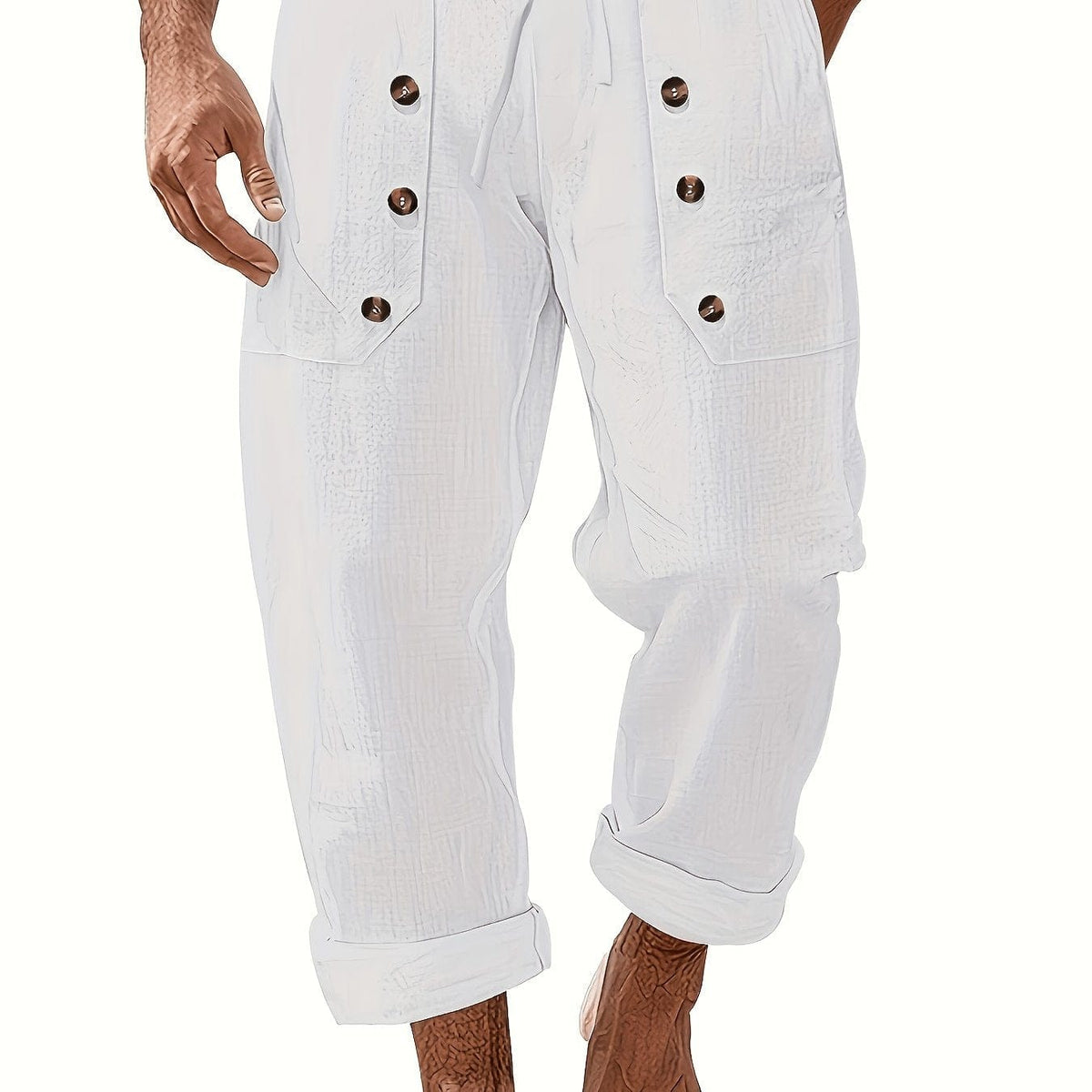 Pantaloni casual uomo con coulisse e tasche a patta