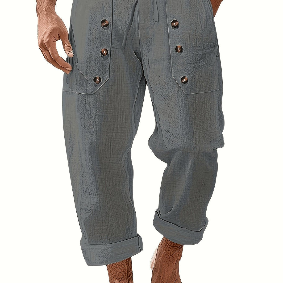 Pantaloni casual uomo con coulisse e tasche a patta