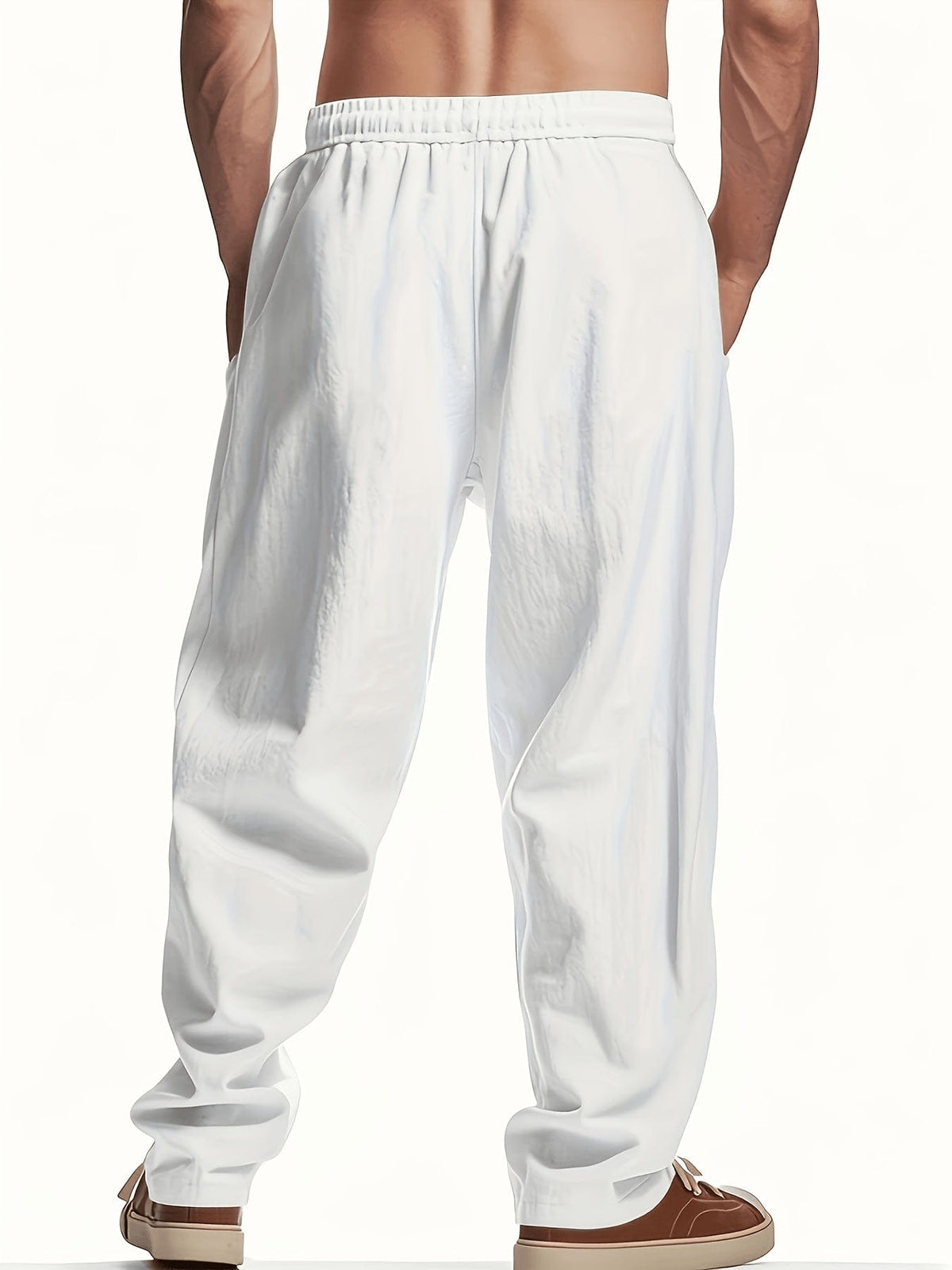 Pantaloni casual uomo con coulisse e tasche a patta