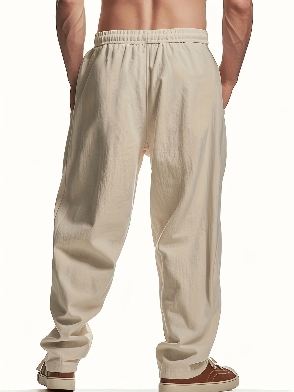Pantaloni casual uomo con coulisse e tasche a patta
