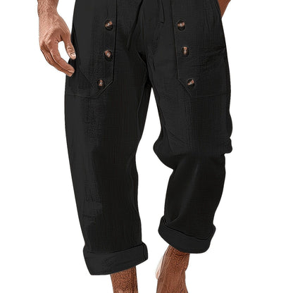 Pantaloni casual uomo con coulisse e tasche a patta