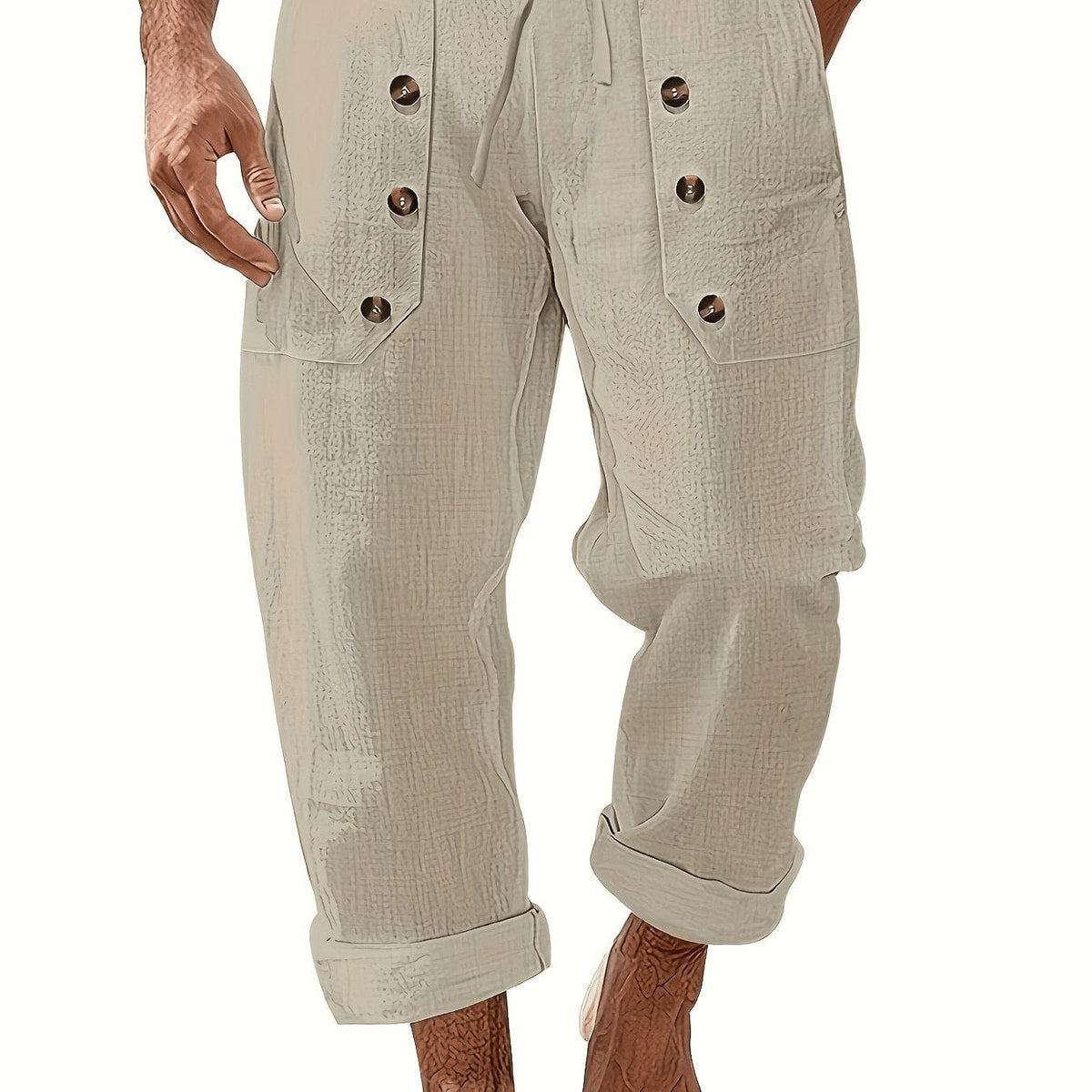 Pantaloni casual uomo con coulisse e tasche a patta
