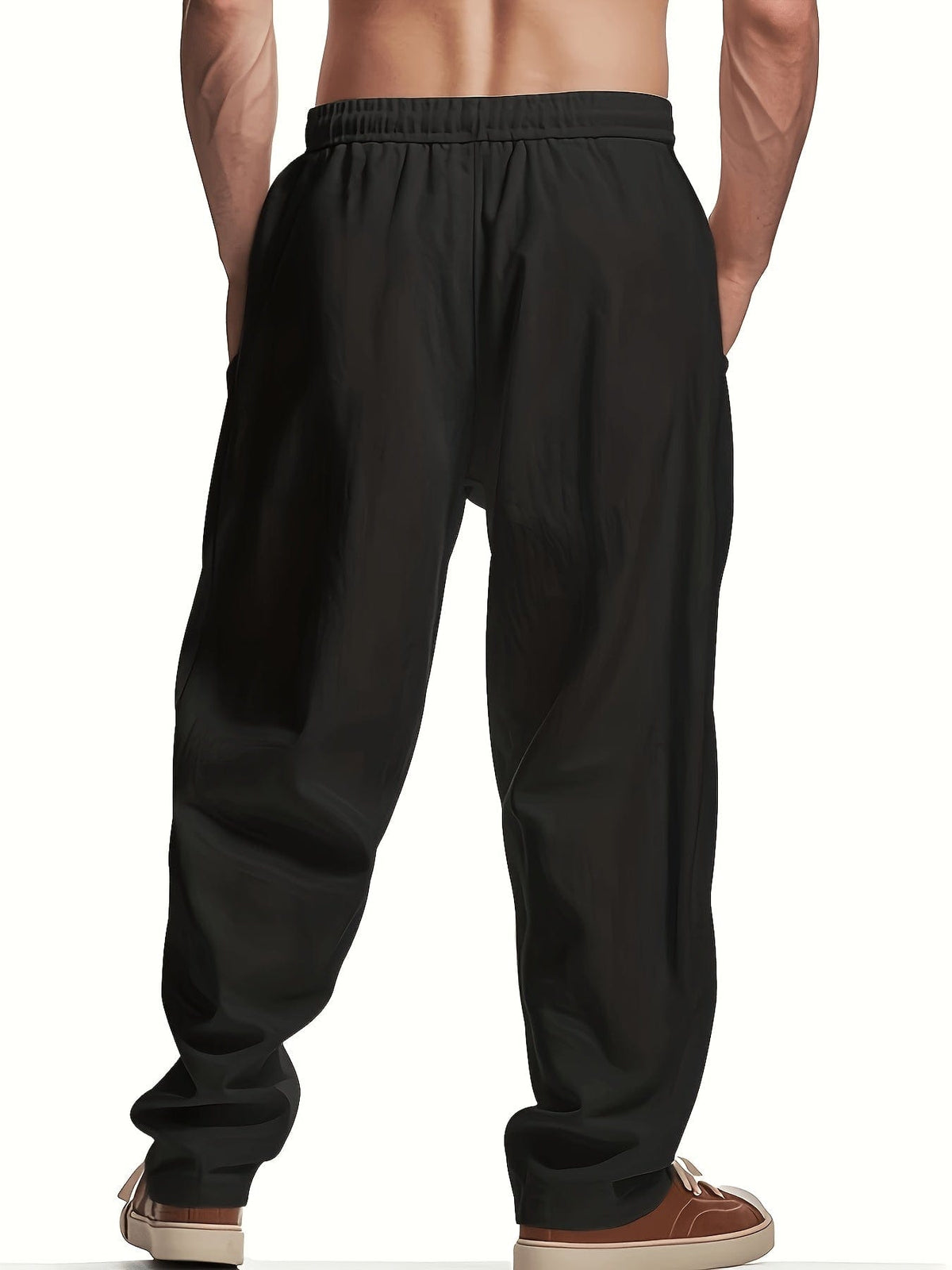 Pantaloni casual uomo con coulisse e tasche a patta