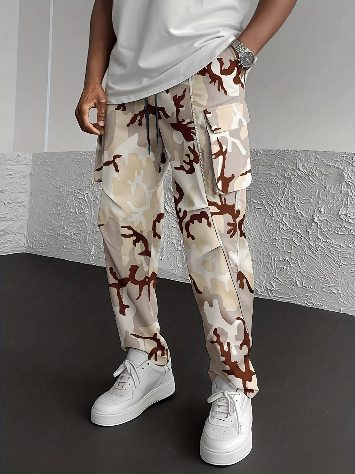 Jogger Cargo Uomo Camouflage | Coulisse Regolabile e Tasche Laterali