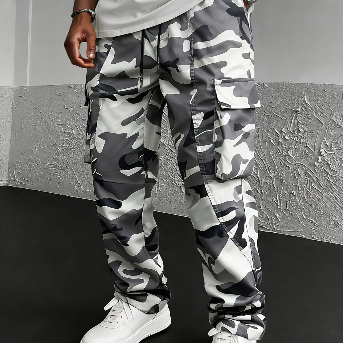 Jogger Cargo Uomo Camouflage | Coulisse Regolabile e Tasche Laterali