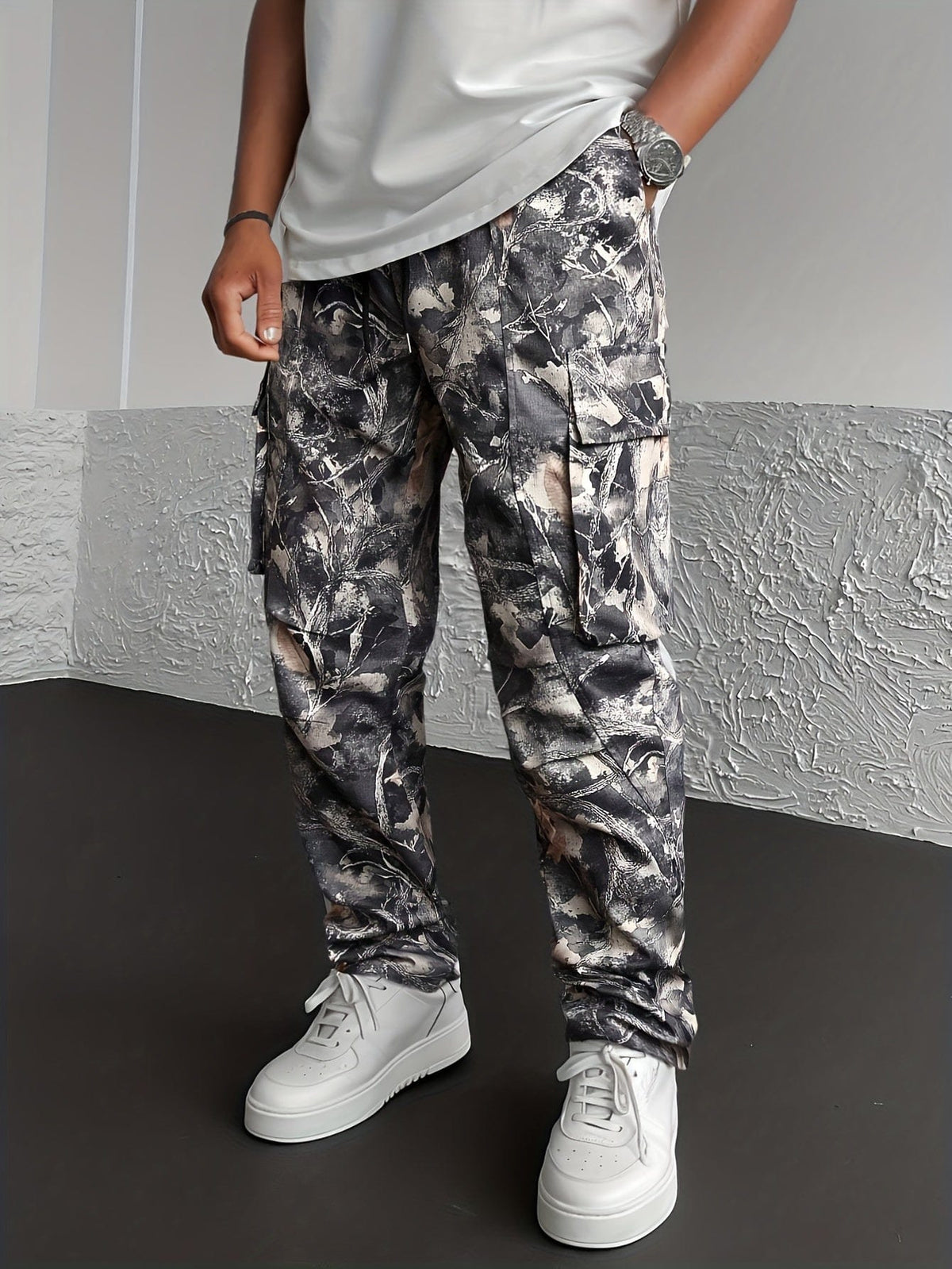 Jogger Cargo Uomo Camouflage | Coulisse Regolabile e Tasche Laterali