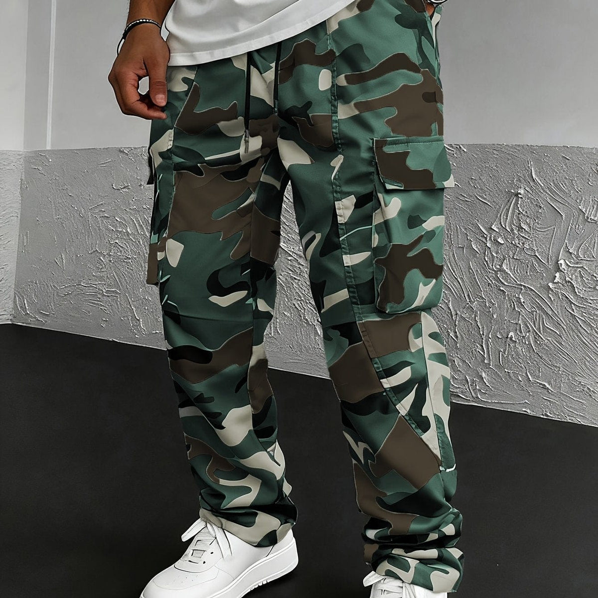 Jogger Cargo Uomo Camouflage | Coulisse Regolabile e Tasche Laterali