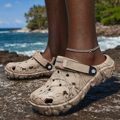 Zoccoli Uomo Camouflage con Cinturino Regolabile