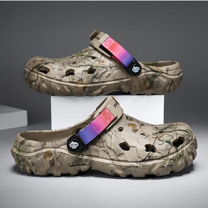 Zoccoli Uomo Camouflage con Cinturino Regolabile