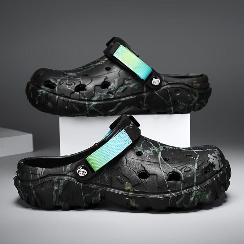 Zoccoli Uomo Camouflage con Cinturino Regolabile
