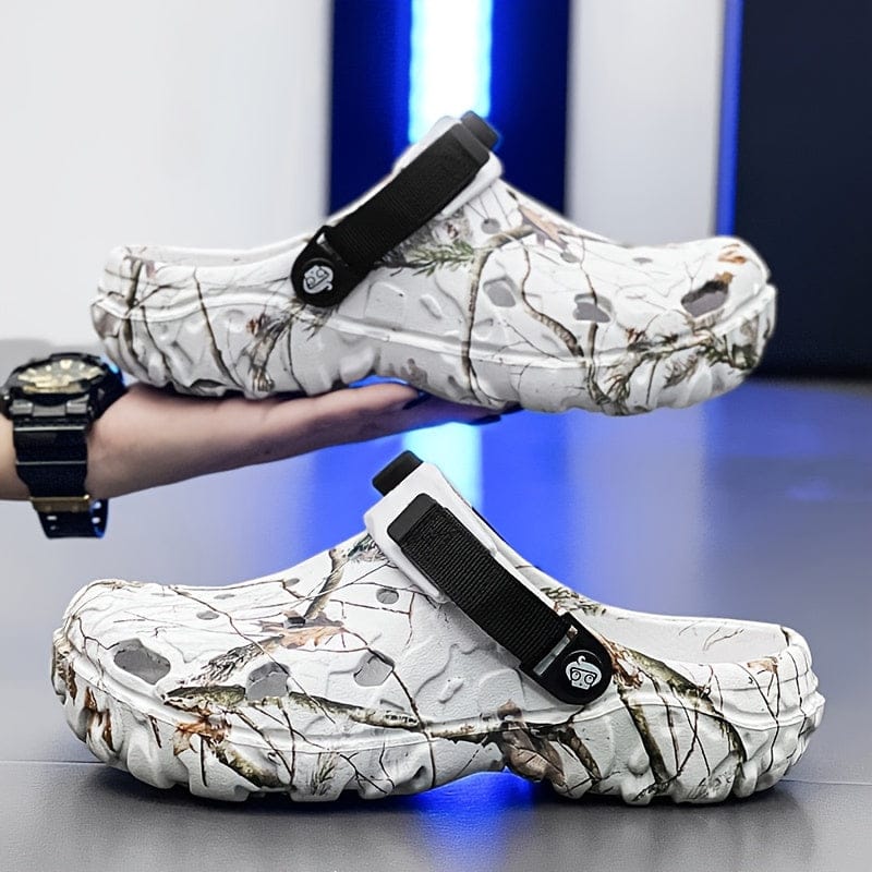 Zoccoli Uomo Camouflage con Cinturino Regolabile