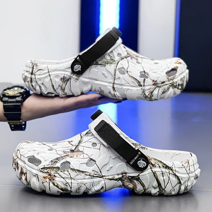 Zoccoli Uomo Camouflage con Cinturino Regolabile