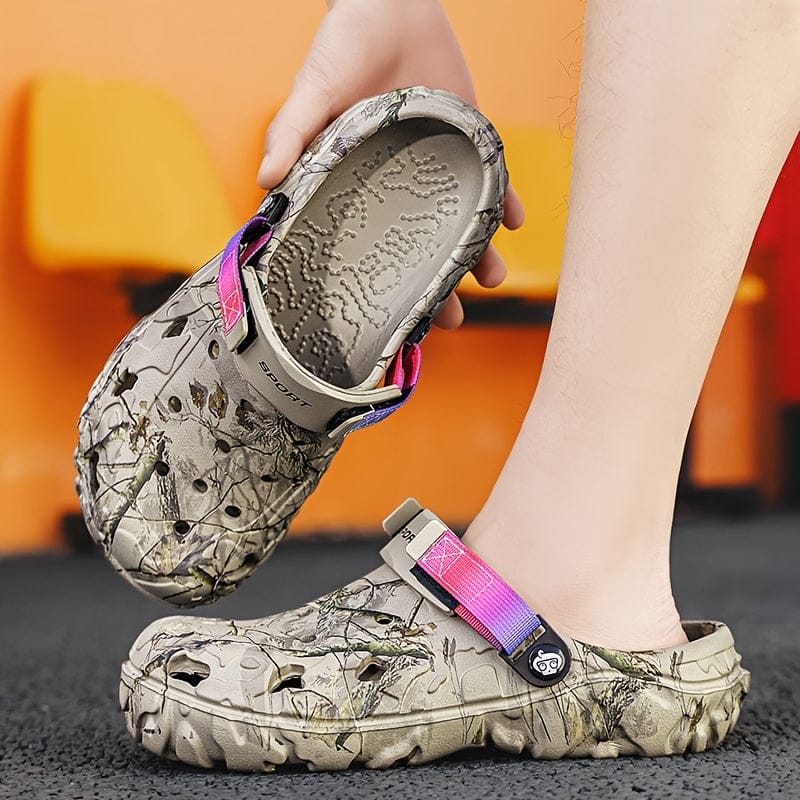 Zoccoli Uomo Camouflage con Cinturino Regolabile