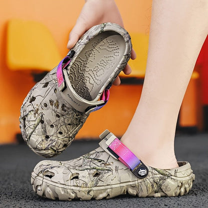 Zoccoli Uomo Camouflage con Cinturino Regolabile