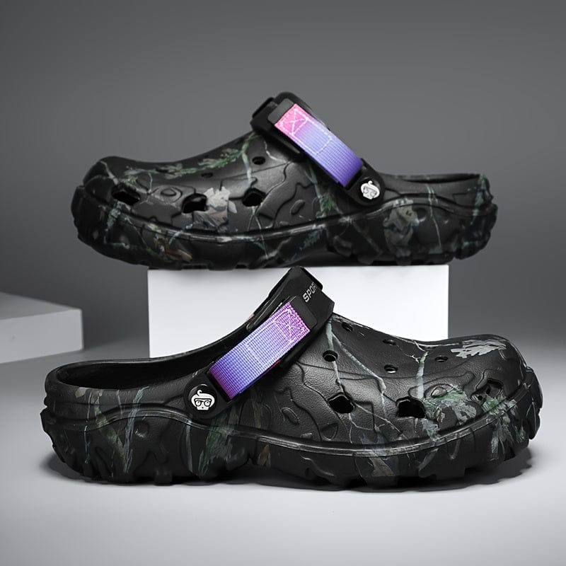 Zoccoli Uomo Camouflage con Cinturino Regolabile