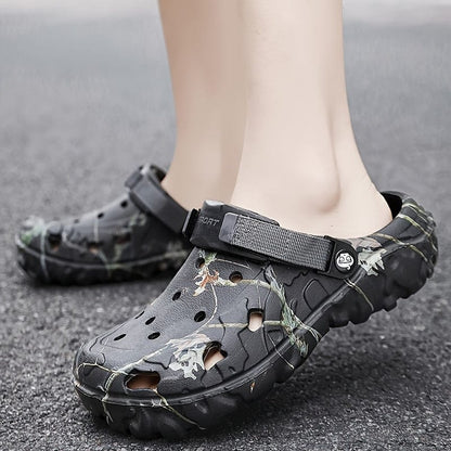 Zoccoli Uomo Camouflage con Cinturino Regolabile
