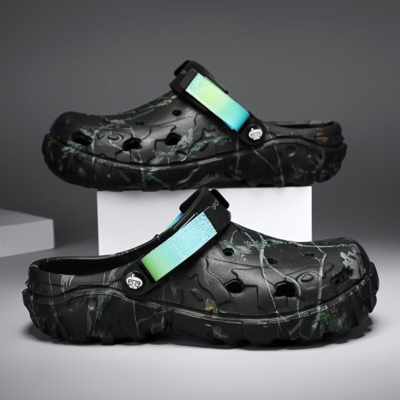 Zoccoli Uomo Camouflage con Cinturino Regolabile