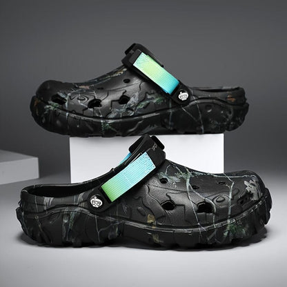 Zoccoli Uomo Camouflage con Cinturino Regolabile