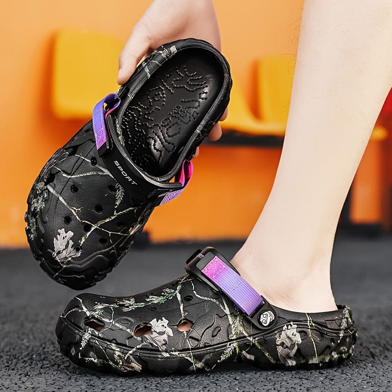 Zoccoli Uomo Camouflage con Cinturino Regolabile