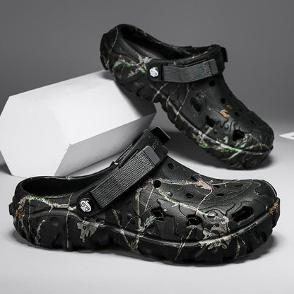 Zoccoli Uomo Camouflage con Cinturino Regolabile