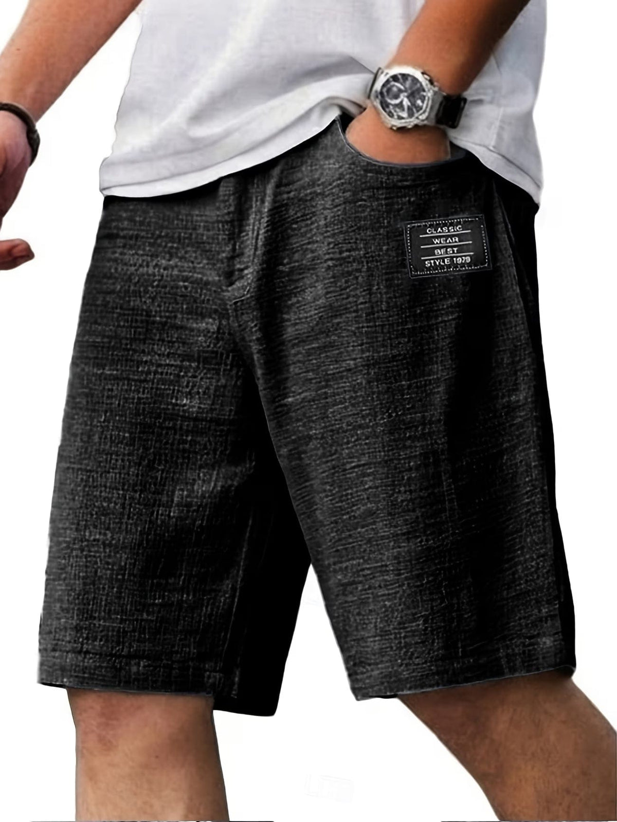 Pantaloncini Casual Uomo Testurizzati con Vita Elastica