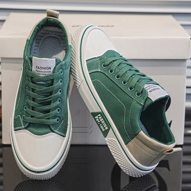 Sneakers in Tela Uomo con Lacci e Suola Ammortizzata