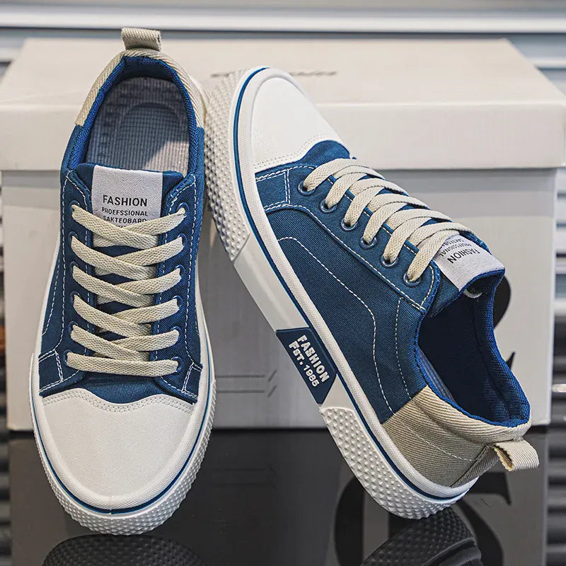 Sneakers in Tela Uomo con Lacci e Suola Ammortizzata