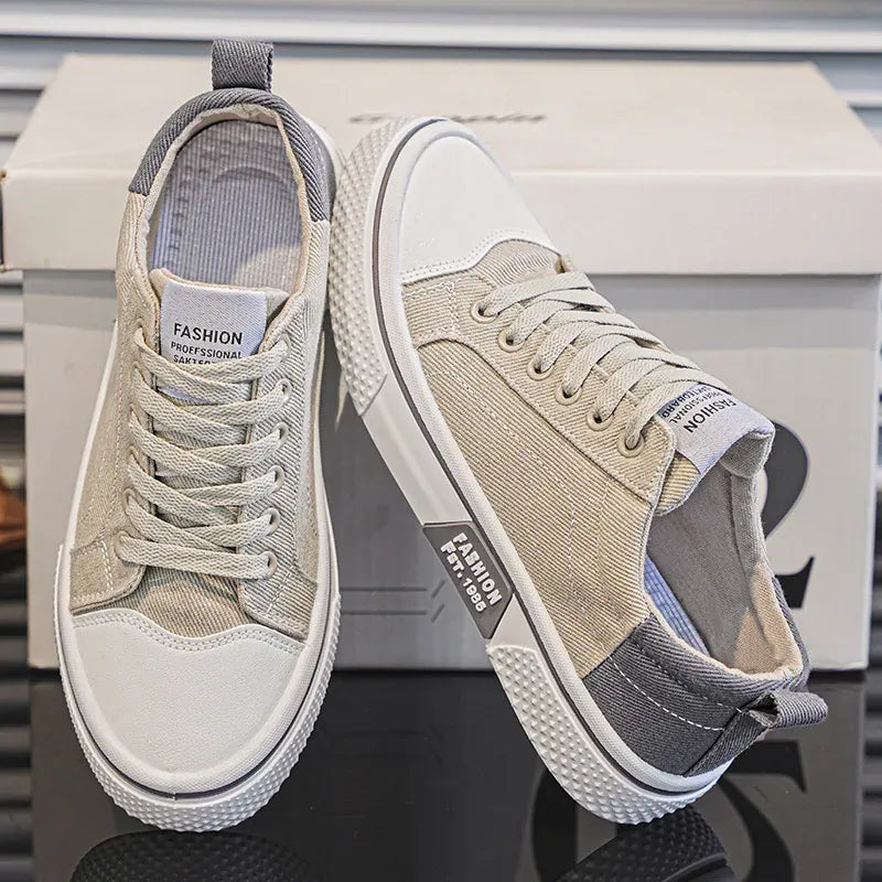 Sneakers in Tela Uomo con Lacci e Suola Ammortizzata