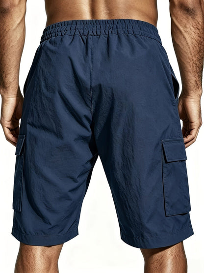 Bermuda cargo uomo con coulisse e tasche a patta