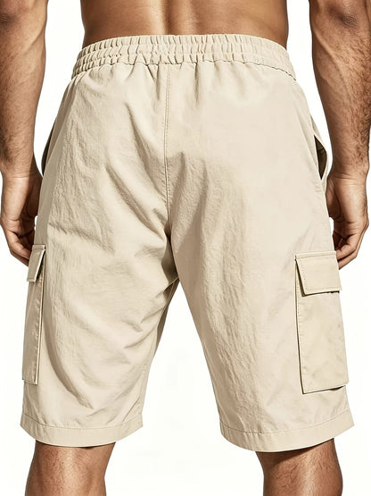 Bermuda cargo uomo con coulisse e tasche a patta