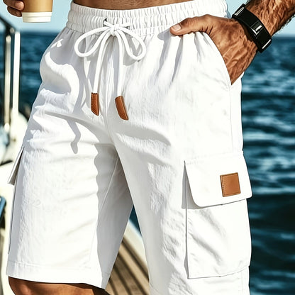 Bermuda cargo uomo con coulisse e tasche a patta