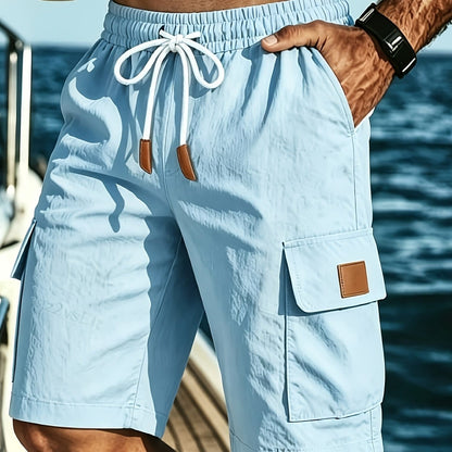 Bermuda cargo uomo con coulisse e tasche a patta