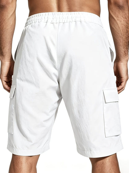 Bermuda cargo uomo con coulisse e tasche a patta