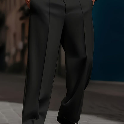 Pantaloni Uomo a Gamba Larga con Coulisse e Piega Frontale