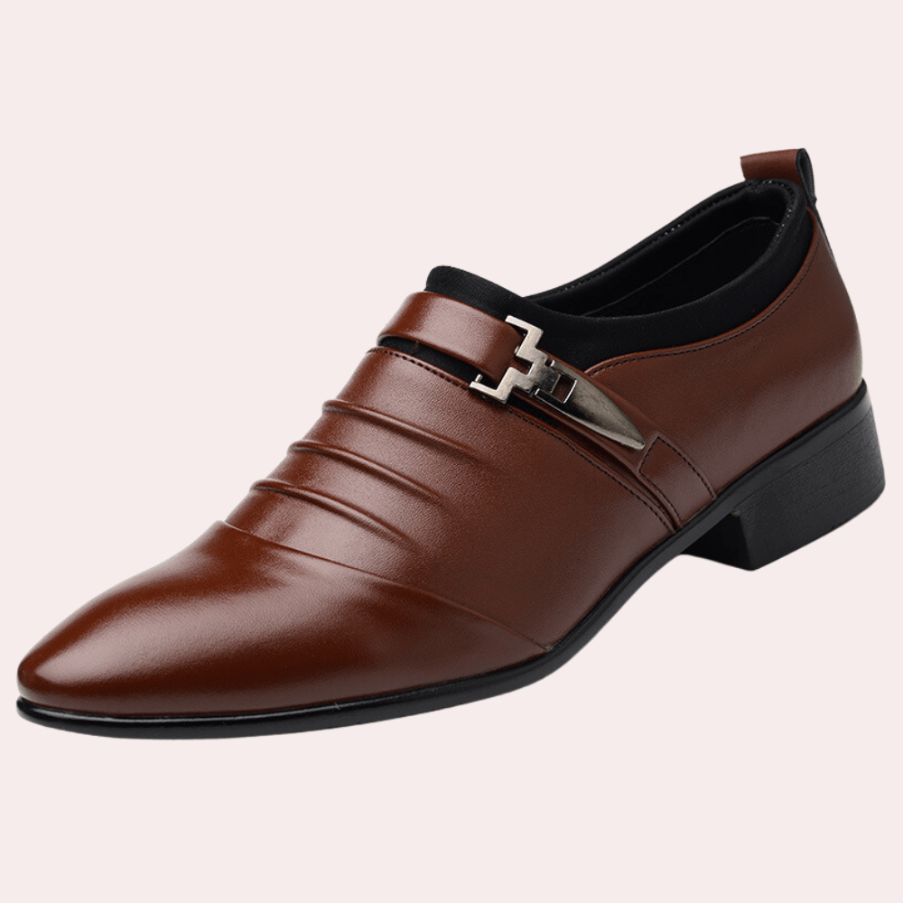 Scarpe Eleganti Uomo Slip-On con Dettaglio Metallico