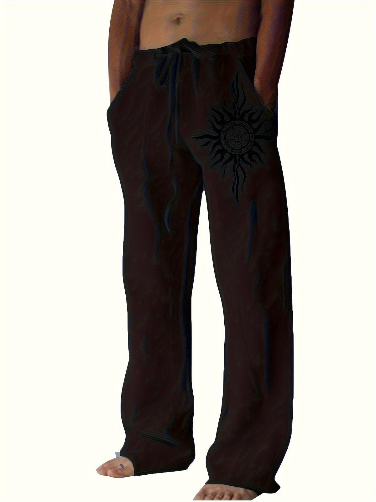 Pantaloni casual uomo dalla vestibilità ampia con stampa grafica e coulisse
