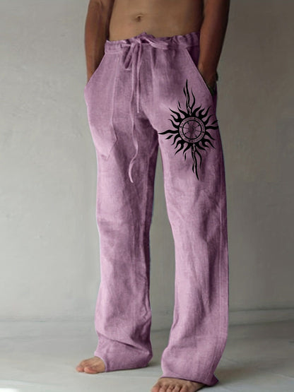 Pantaloni casual uomo dalla vestibilità ampia con stampa grafica e coulisse