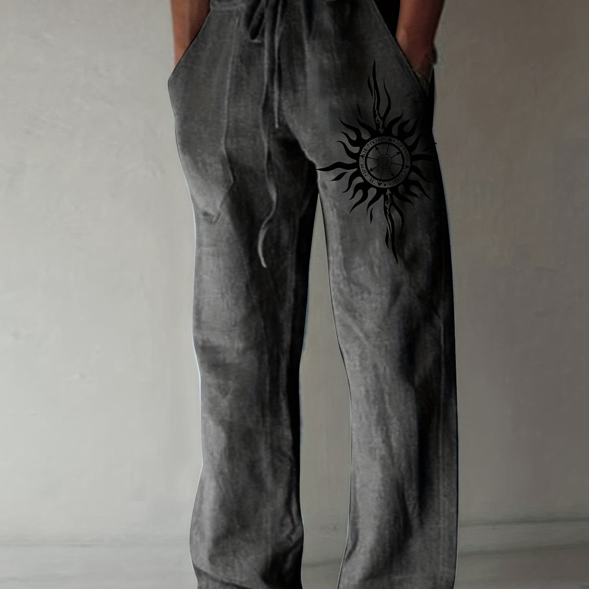 Pantaloni casual uomo dalla vestibilità ampia con stampa grafica e coulisse