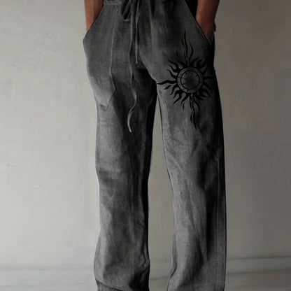 Pantaloni casual uomo dalla vestibilità ampia con stampa grafica e coulisse