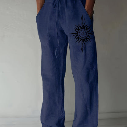 Pantaloni casual uomo dalla vestibilità ampia con stampa grafica e coulisse