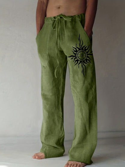 Pantaloni casual uomo dalla vestibilità ampia con stampa grafica e coulisse