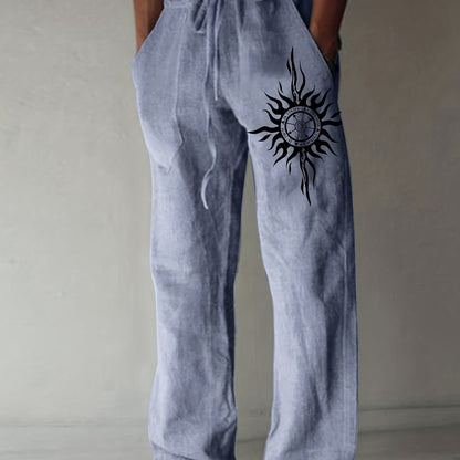Pantaloni casual uomo dalla vestibilità ampia con stampa grafica e coulisse